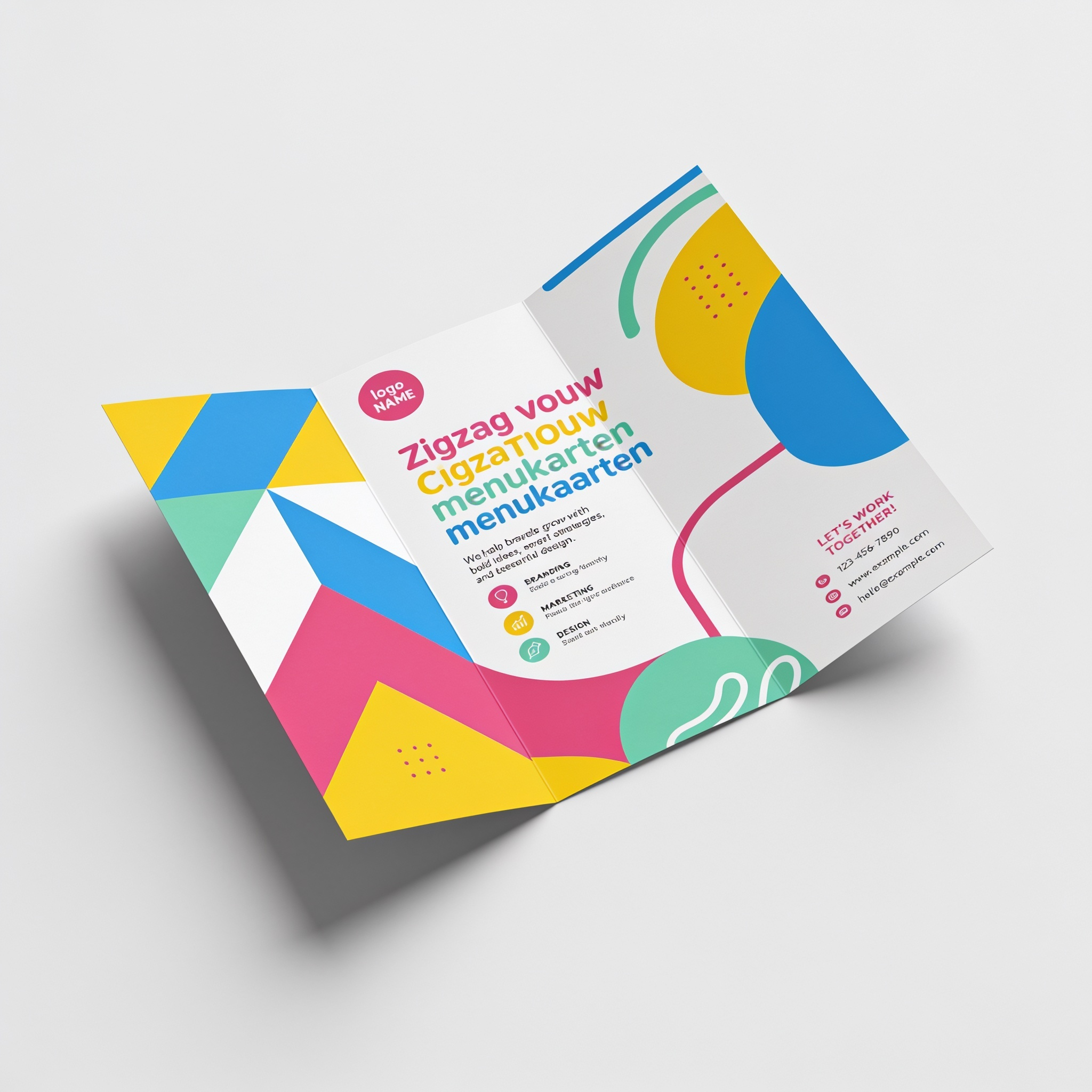 Zigzag vouw menukaarten