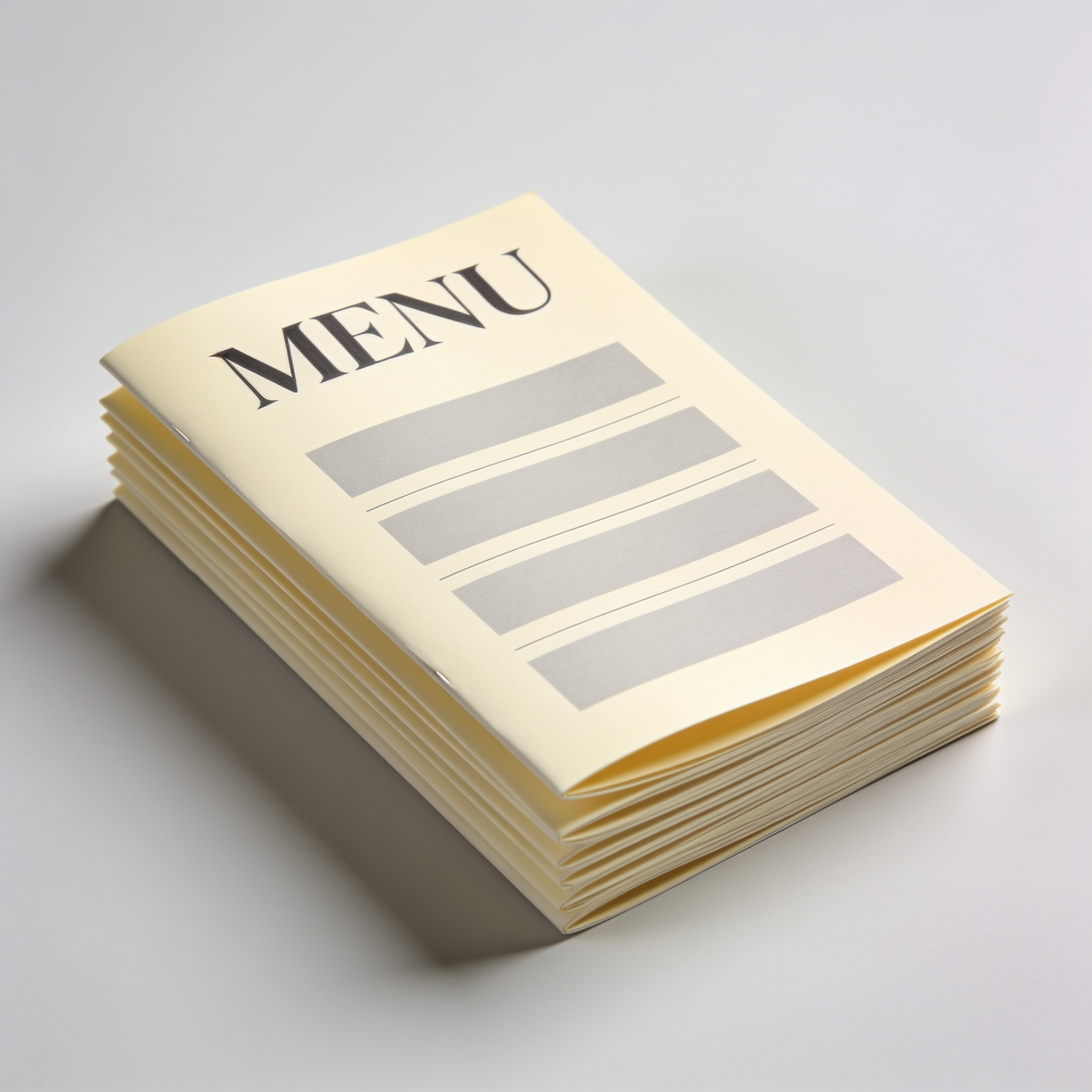 Ongevouwen menukaarten