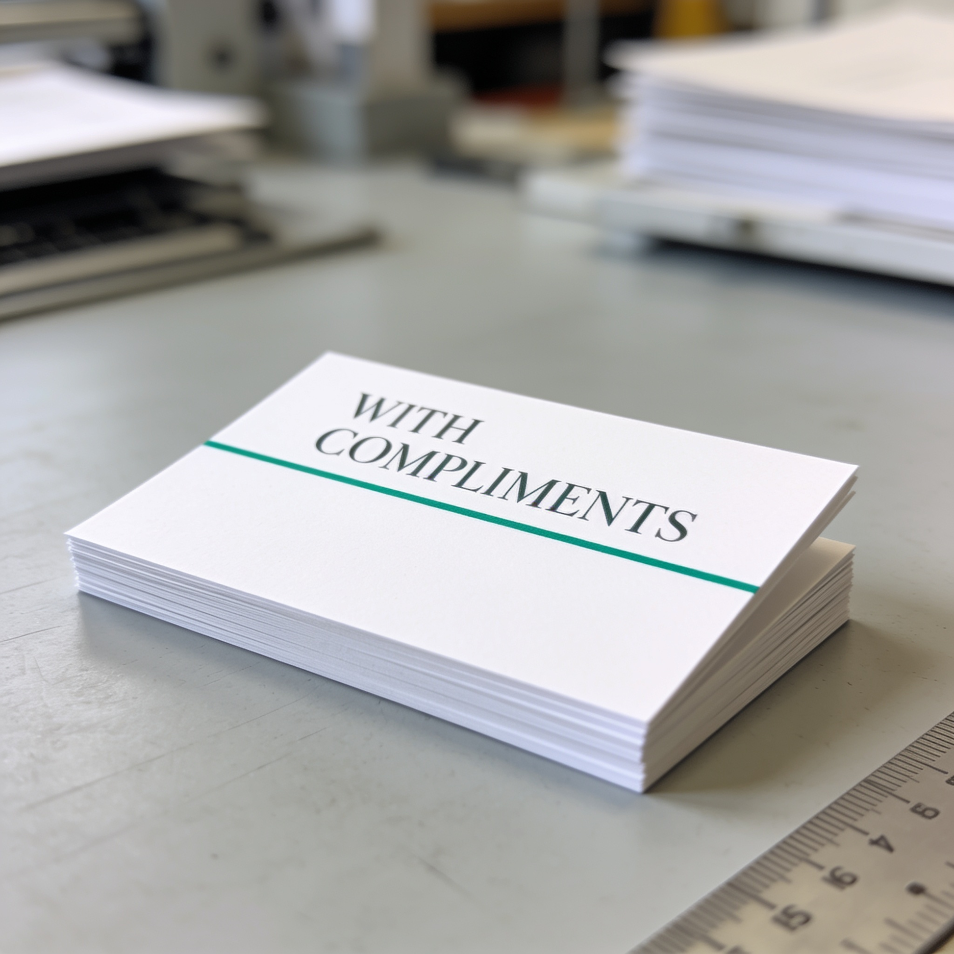 With compliments cards